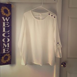 Off White Flowy Blouse